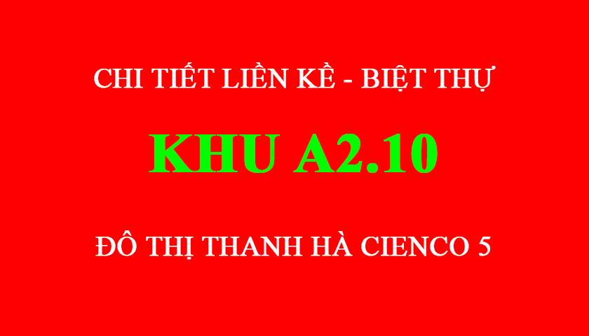 Bán biệt thự khu A 2.10 Khu đô thị Thanh Hà